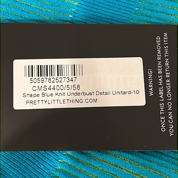 PrettyLittleThing Shape blue knit unitard jumper underbust detail, size 6 NWT - Picture 4 of 15